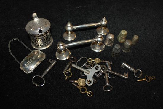 Watch keys & other items - thimbles, etc